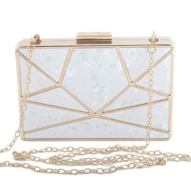 Luxury Brand Design Acrylic Decoration Clutches Women Evening Bags Party Wedding Hand Bag Chain Crossbody Purses Wallet Clutch