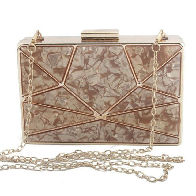 Luxury Brand Design Acrylic Decoration Clutches Women Evening Bags Party Wedding Hand Bag Chain Crossbody Purses Wallet Clutch